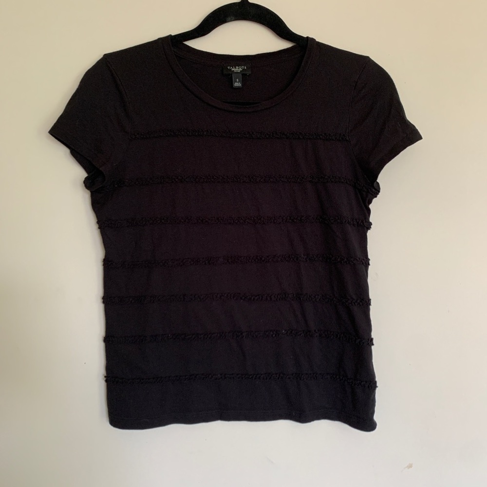 Talbots black scrunch T-shirt